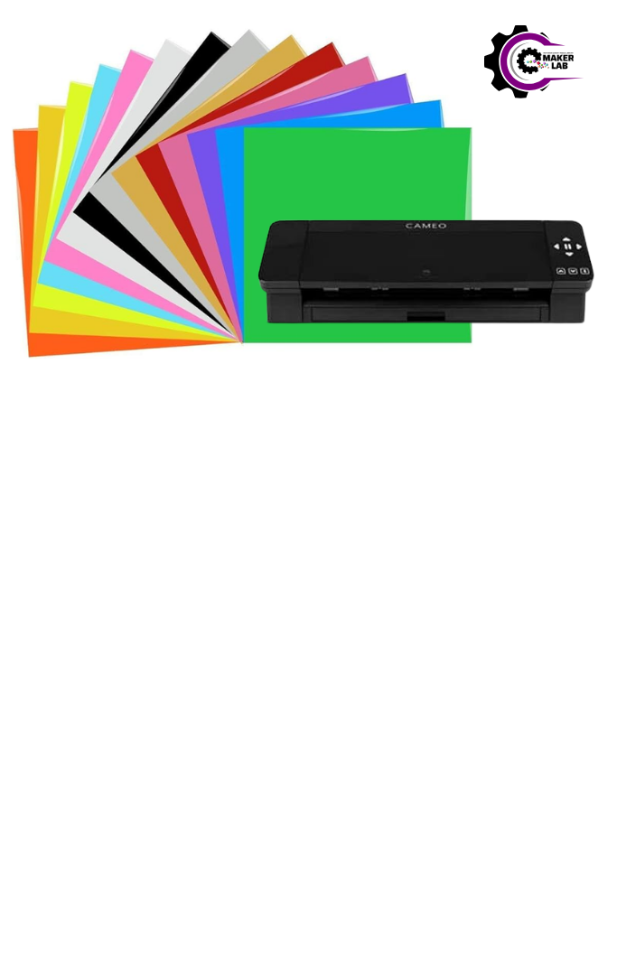 multicolor square paper with silhouette cutting machine