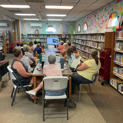 patrons gathered around a table