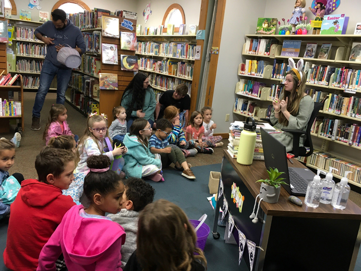 "Kids listening to a story at Pleasant Hill Library"