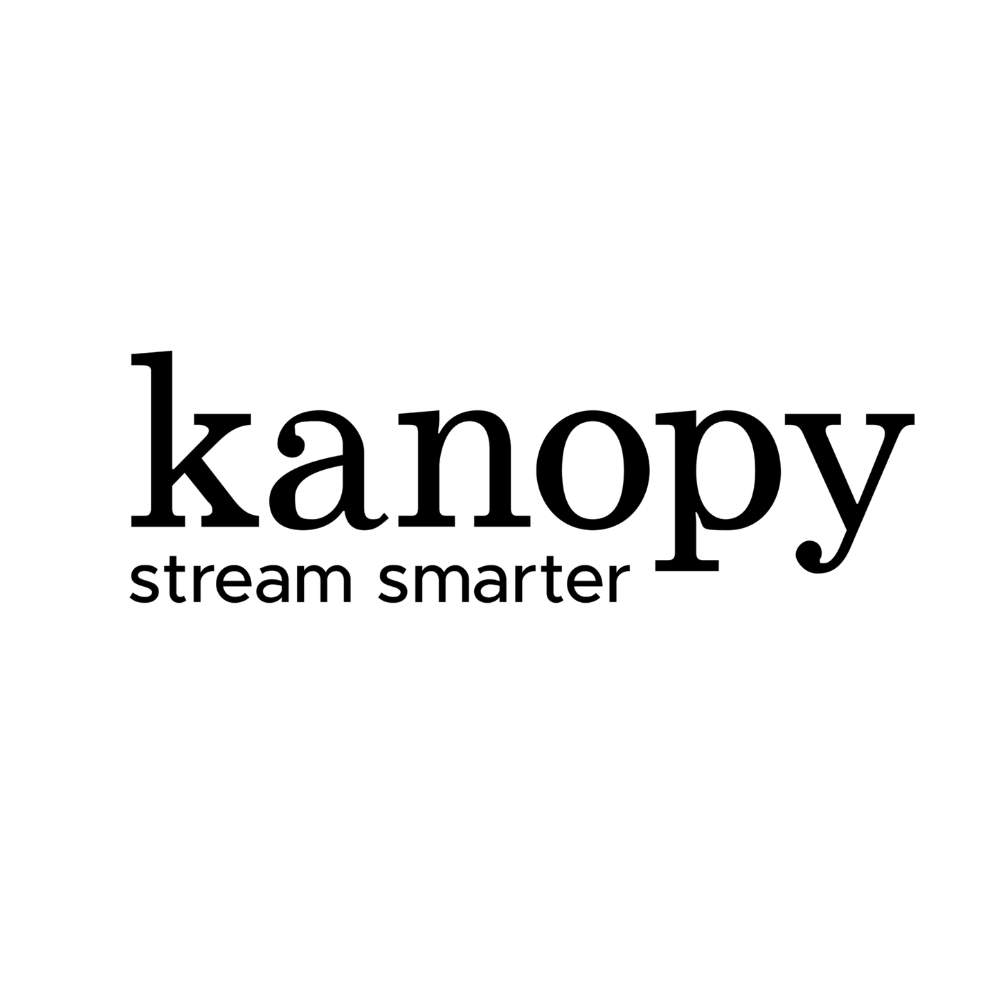 Kanopy name in black on white background