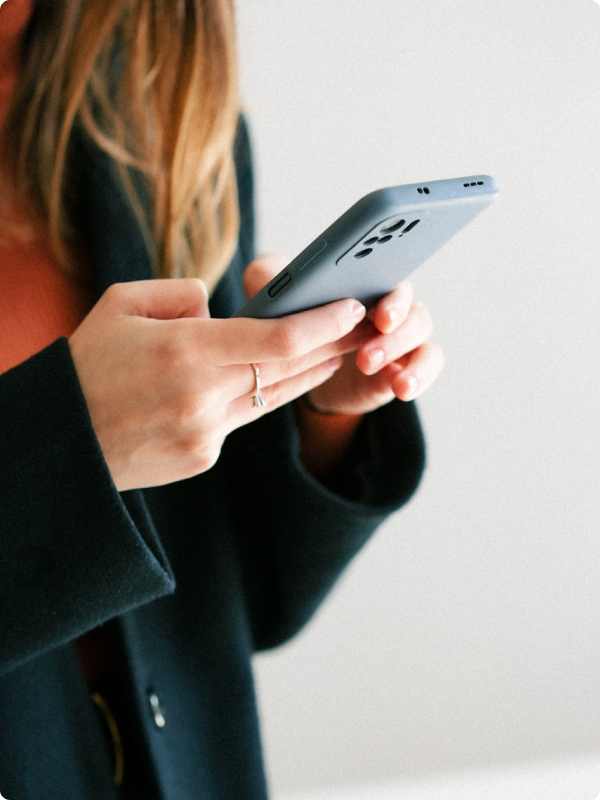 person signing waiver on their phone